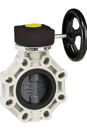 Super Prix Válvula de mariposa serie industrial PVC de Ø 250 - 280 con eje en acero inoxidable EPDM con reductor de Cepex